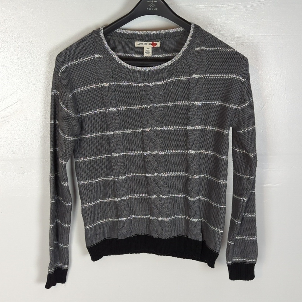 Love by Design NWT Sparkle Stripe Cable Knit Sweater